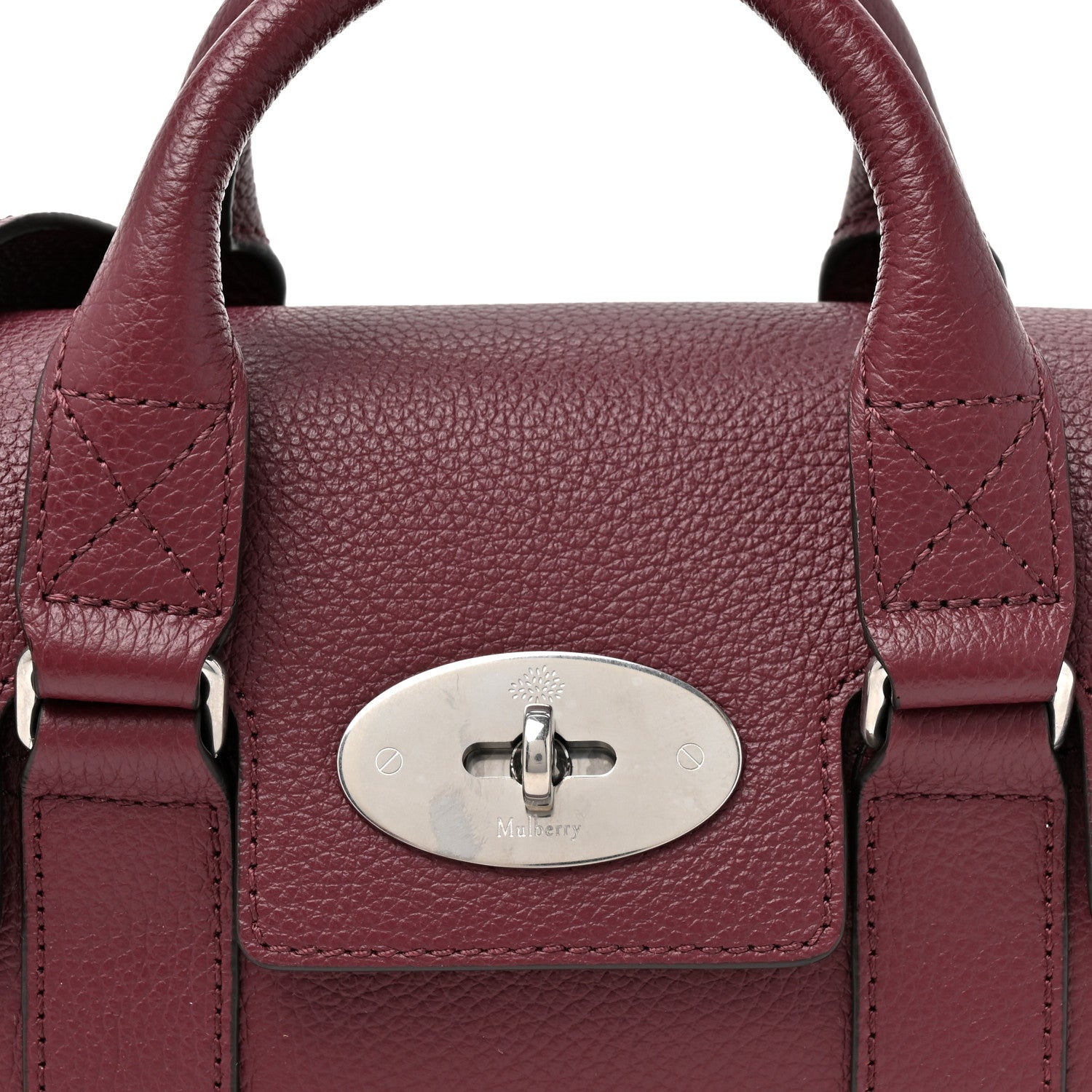 Mulberry Small Classic Grain Mini Bayswater  Black Cherry 7 of 9