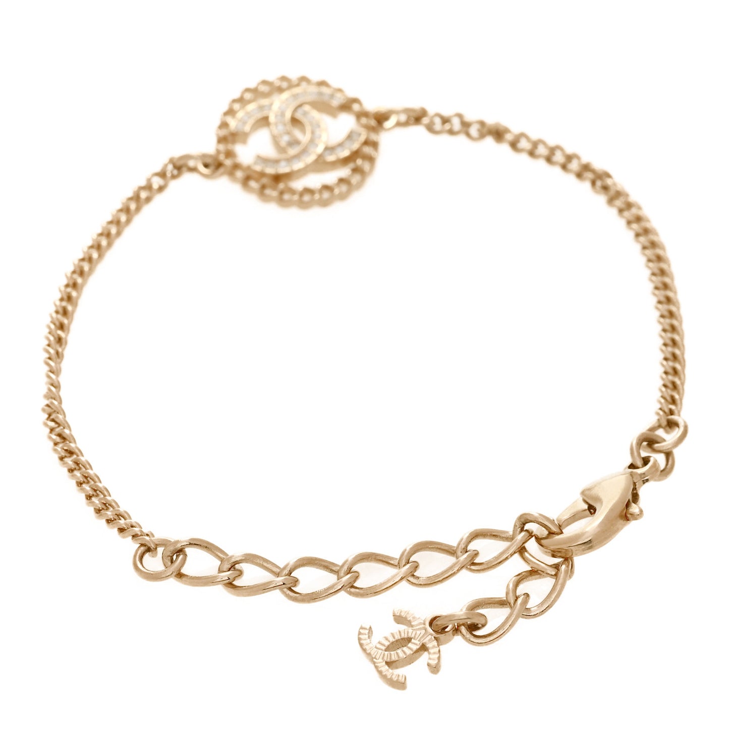 Crystal CC Chain Bracelet Gold