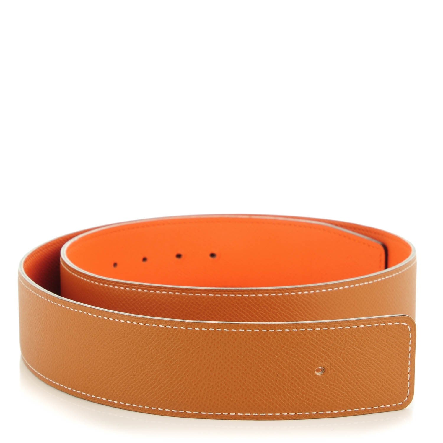 Hermes Epsom Reversible 42mm Belt 85 Gold Orange 1 of 5