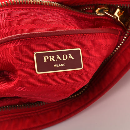 Prada Tessuto Nylon Saffiano Pocket Messenger Bag Red 6 of 10