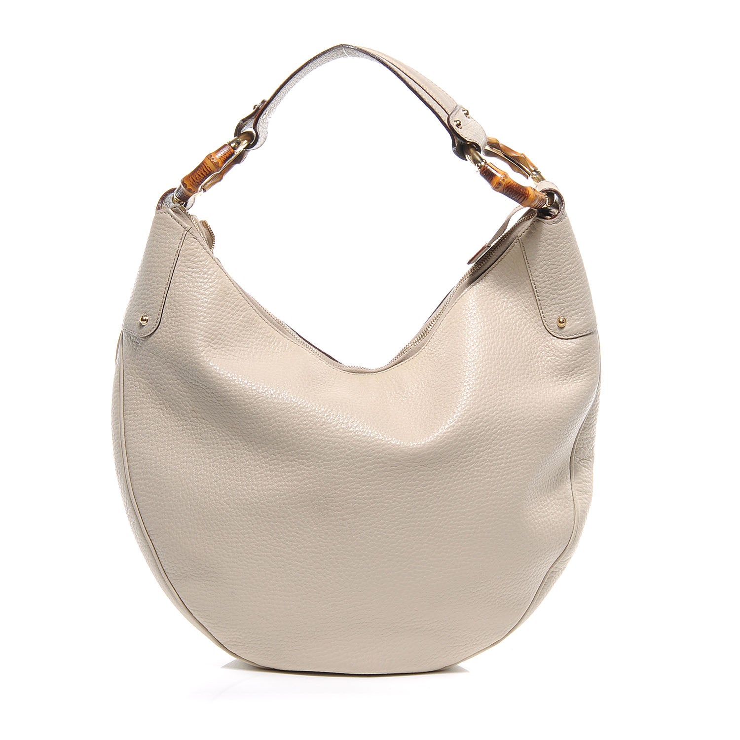 Gucci Leather Bamboo Ring Hobo Ivory 1 of 10