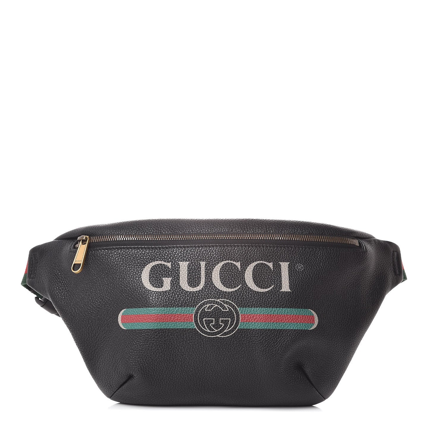 Grained Calfskin Logo Belt Bag Black