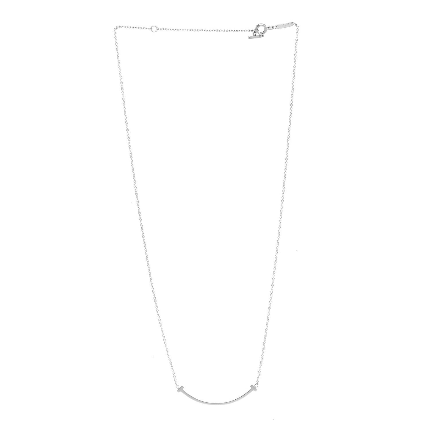 Sterling Silver Small T Smile Pendant Necklace