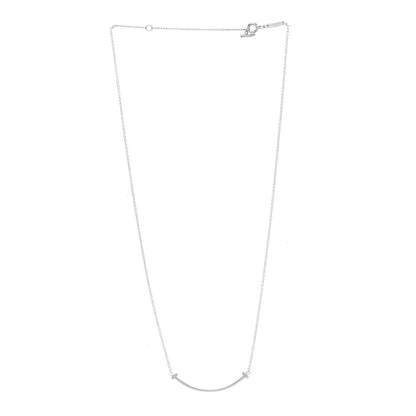 Tiffany Sterling Silver Small T Smile Pendant Necklace 3 of 6