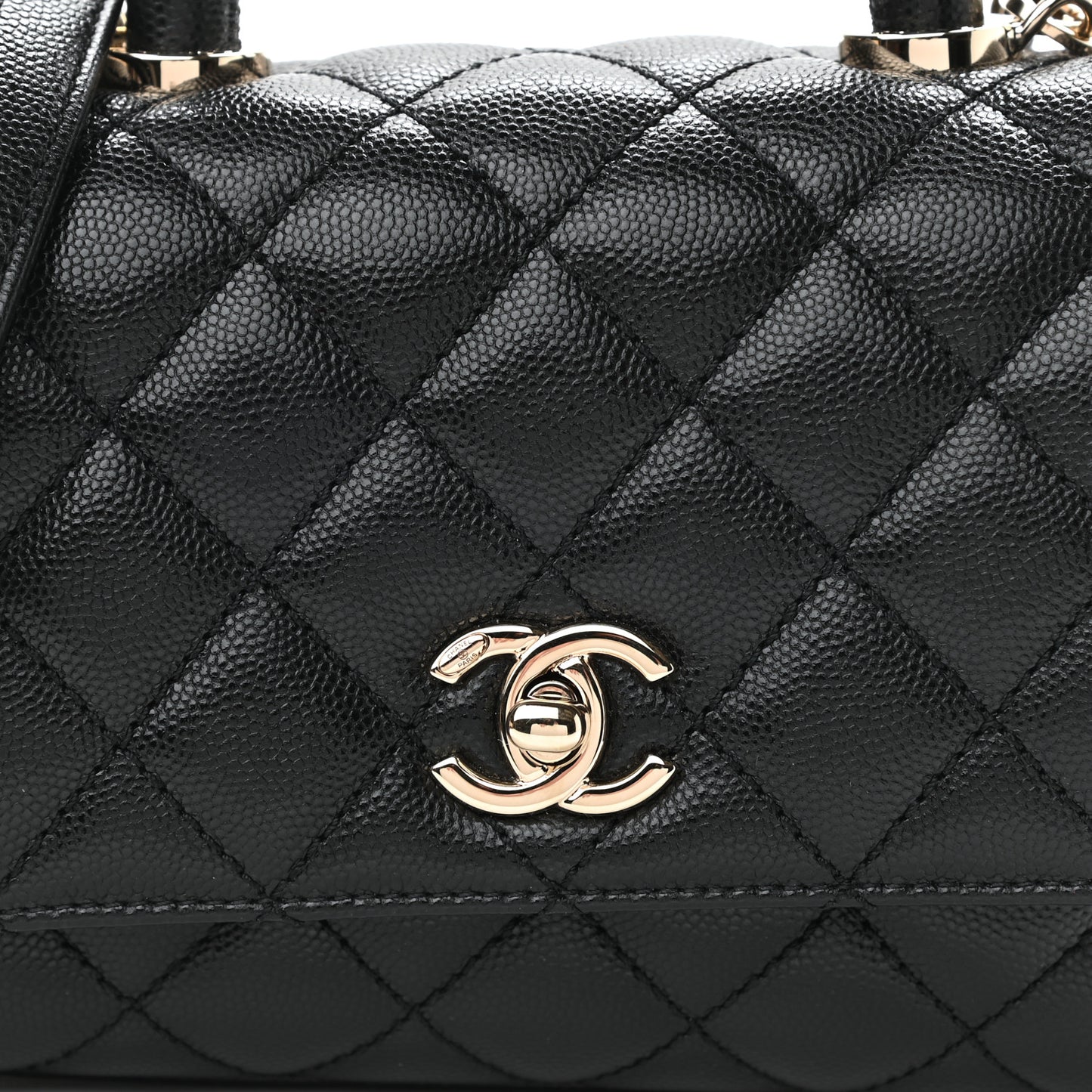 Caviar Quilted Extra Mini Coco Handle Flap Black