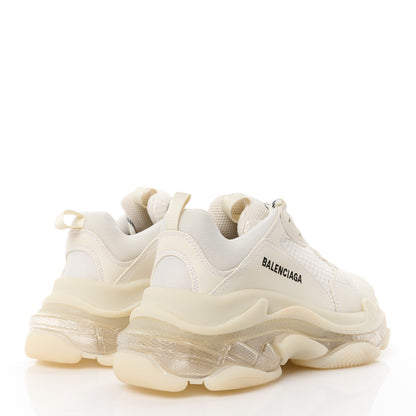 Balenciaga Fabric Mesh Clear Sole Womens Triple S Sneakers 39 White 4 of 8