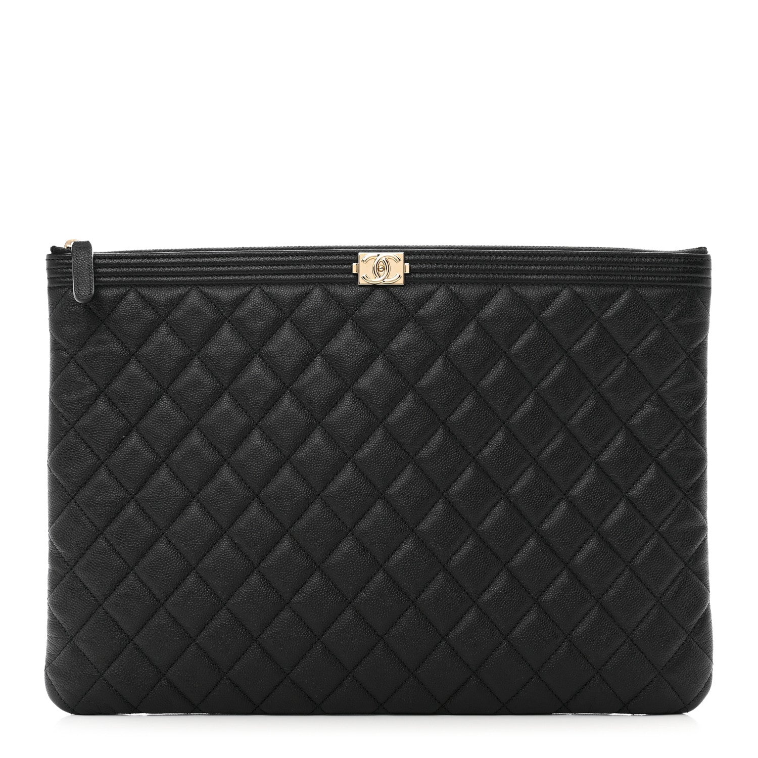 Chanel Caviar Quilted Large Boy Cosmetic Case Black 1 of 7