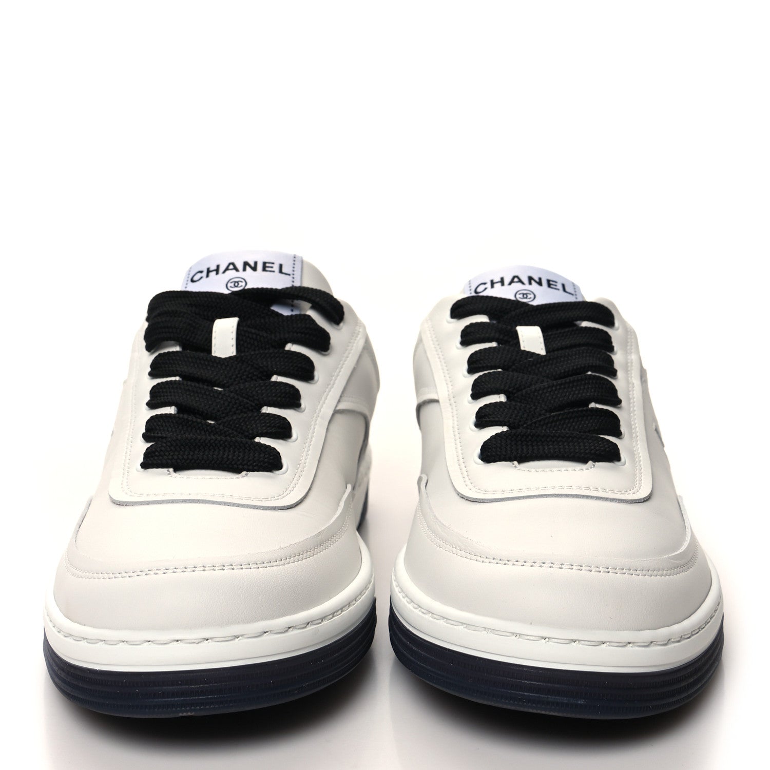 Chanel Calfskin CC Womens Sneakers 39 White Black 2 of 8