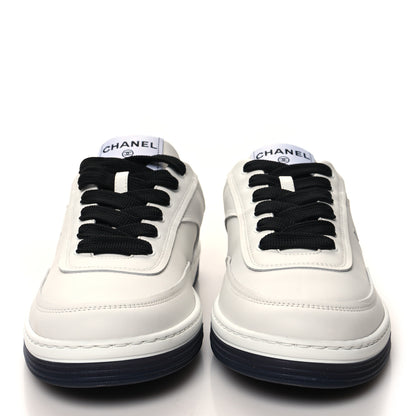 Chanel Calfskin CC Womens Sneakers 39 White Black 2 of 8
