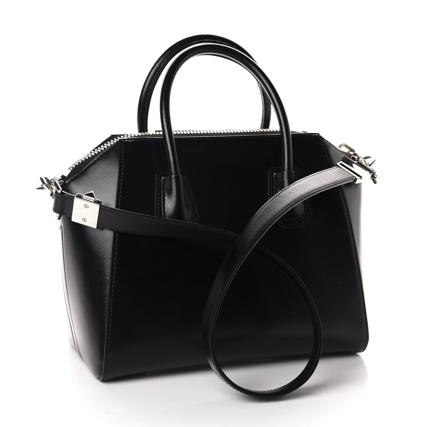 Shiny Lord Calfskin Small Antigona Black