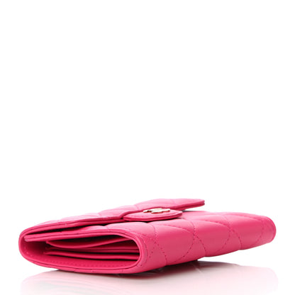 Chanel Lambskin Quilted Compact Flap Wallet Pink 4 of 13