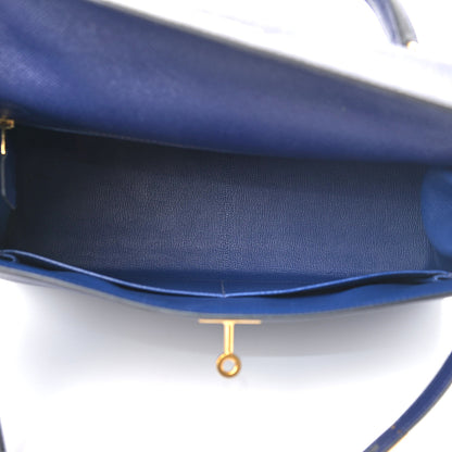 Hermes Epsom Kelly Sellier 32 Bleu Saphir 5 of 13