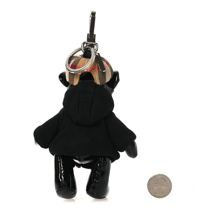 Burberry Patent Thomas Hoodie Teddy Bear Keychain Charm Black 2 of 4