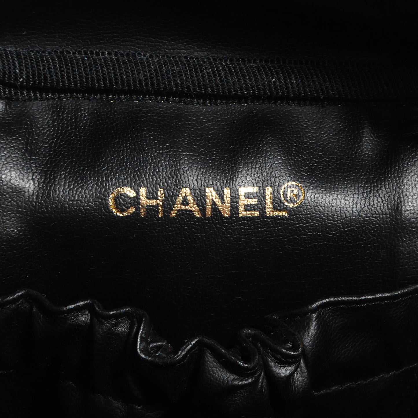 Lambskin Vanity Cosmetic Bag Black