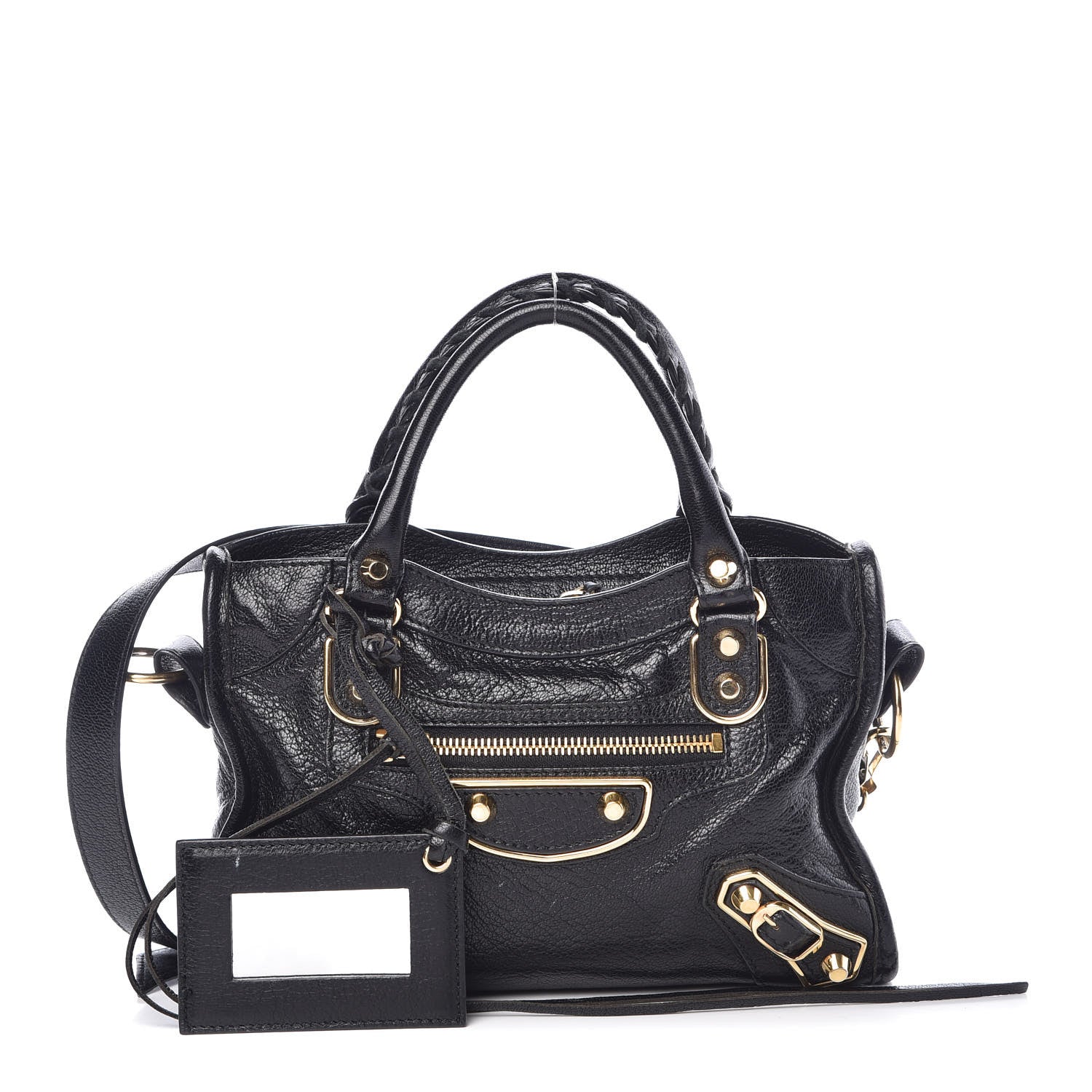Balenciaga Chevre Gold Metallic Edge Hardware Mini City Black 1 of 10
