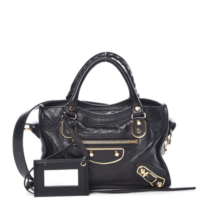 Balenciaga Chevre Gold Metallic Edge Hardware Mini City Black 1 of 10