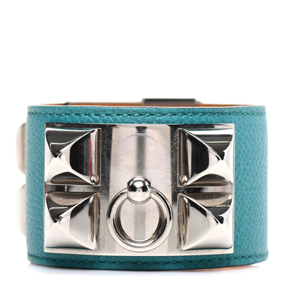 Hermes Epsom Collier de Chien CDC Bracelet S Bleu Paon 1 of 6