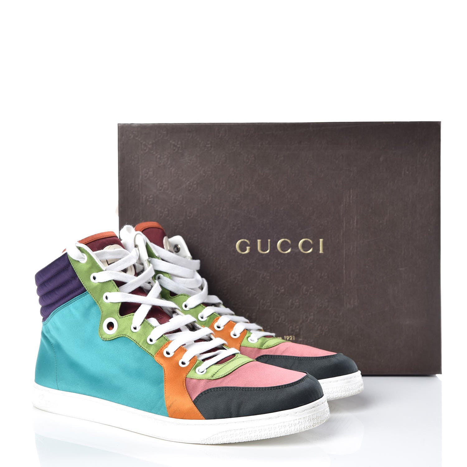 Gucci Satin Mens High Top Sneakers 11 Multicolor 15 of 15