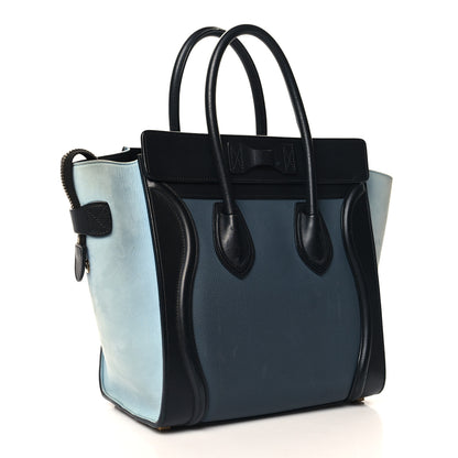 Celine Drummed Calfskin Suede Tri-color Micro Luggage Multicolor 3 of 13