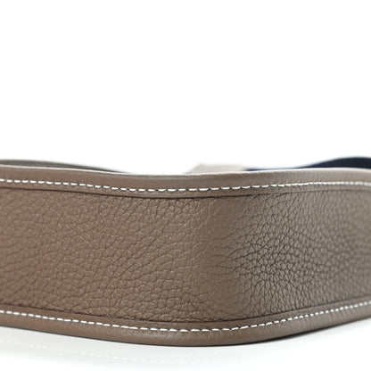 Hermes Taurillon Clemence Amazone Evelyne TPM Etoupe Bleu Indigo 8 of 10