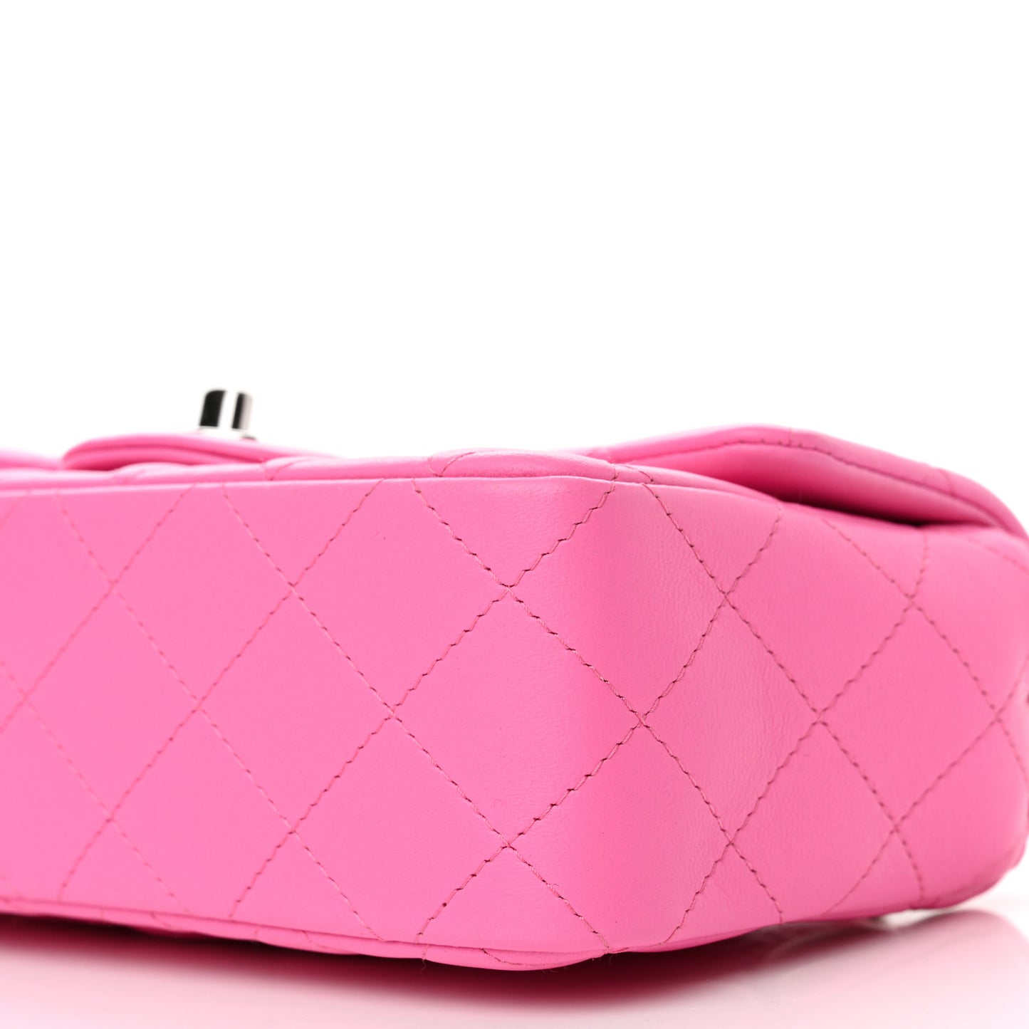 Lambskin Quilted Mini Rectangular Flap Neon Pink
