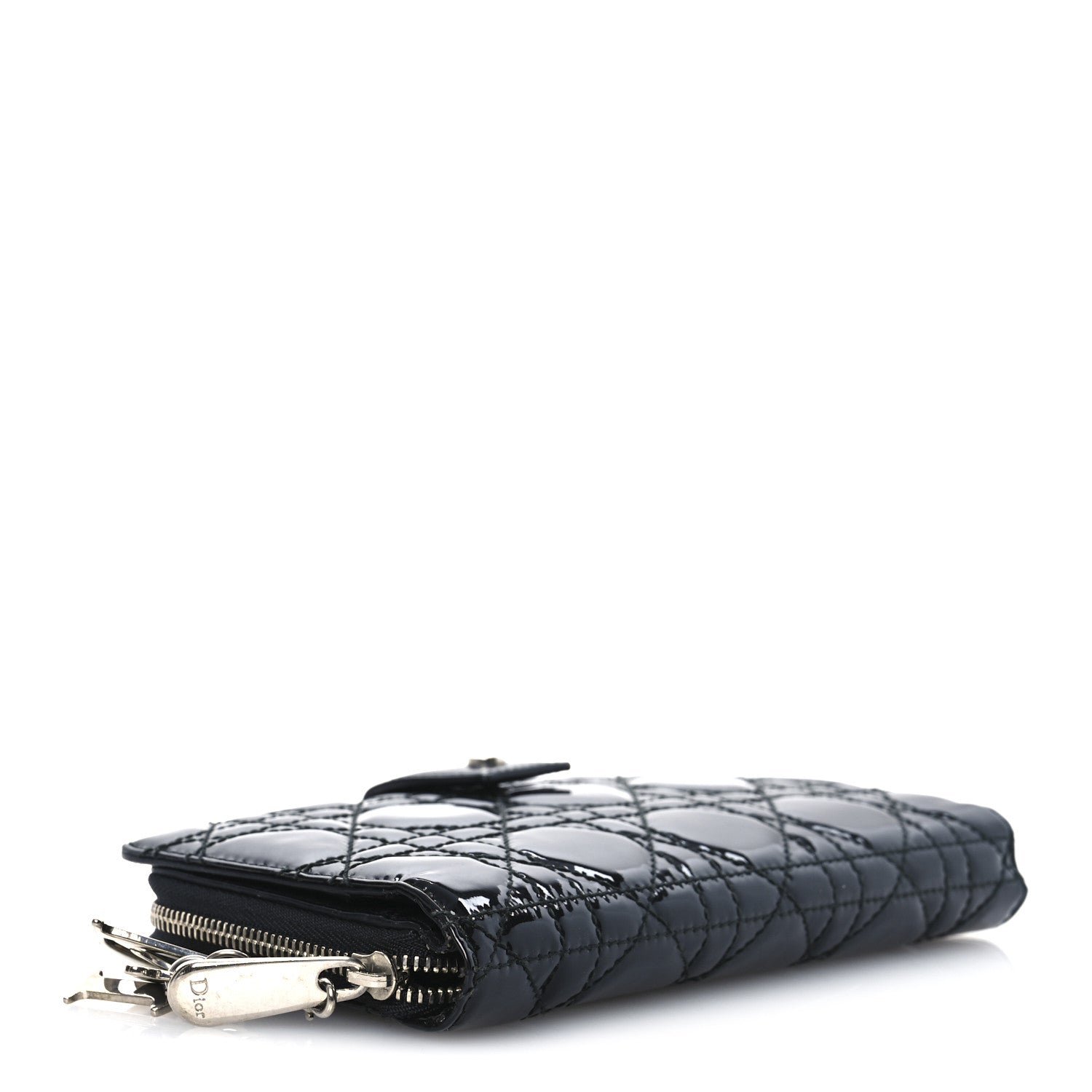 Christian Dior Patent Cannage Lady Dior Continental Wallet Black 4 of 13