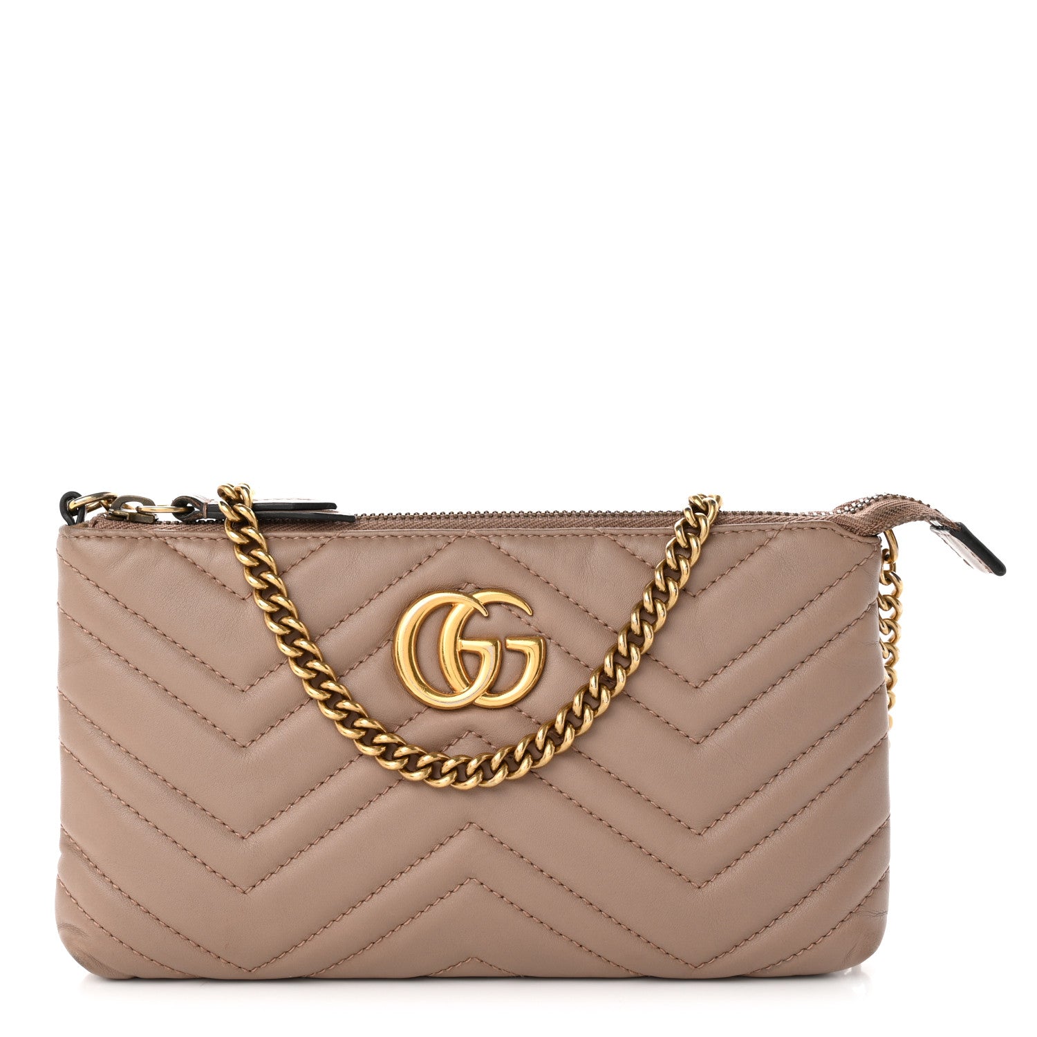 Gucci Calfskin Matelasse Mini GG Marmont Chain Bag Porcelain Rose 1 of 14