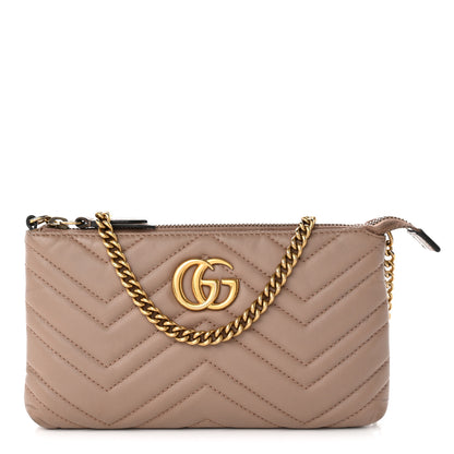 Gucci Calfskin Matelasse Mini GG Marmont Chain Bag Porcelain Rose 1 of 14