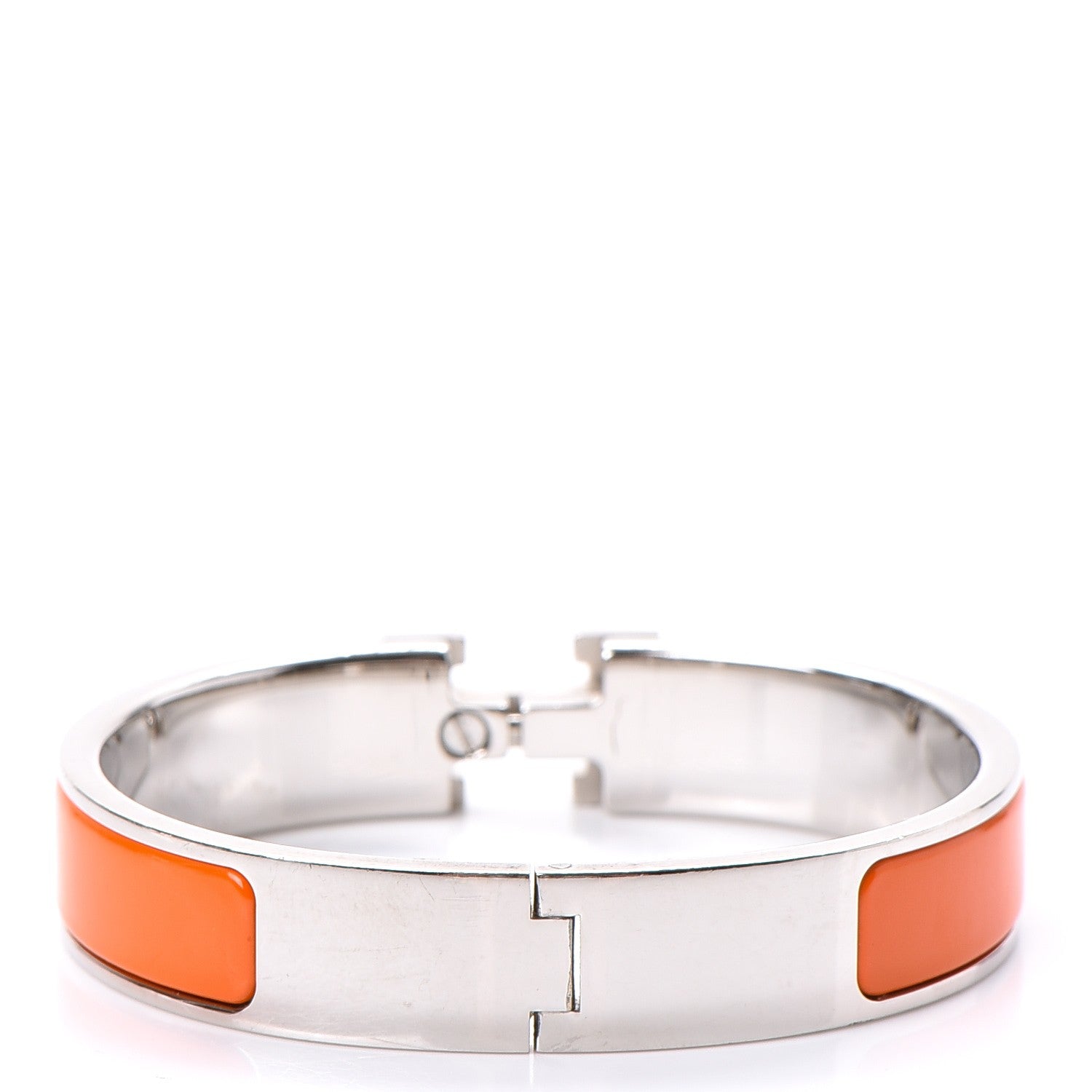 Hermes Enamel Narrow Clic Clac H Bracelet PM Orange 3 of 4