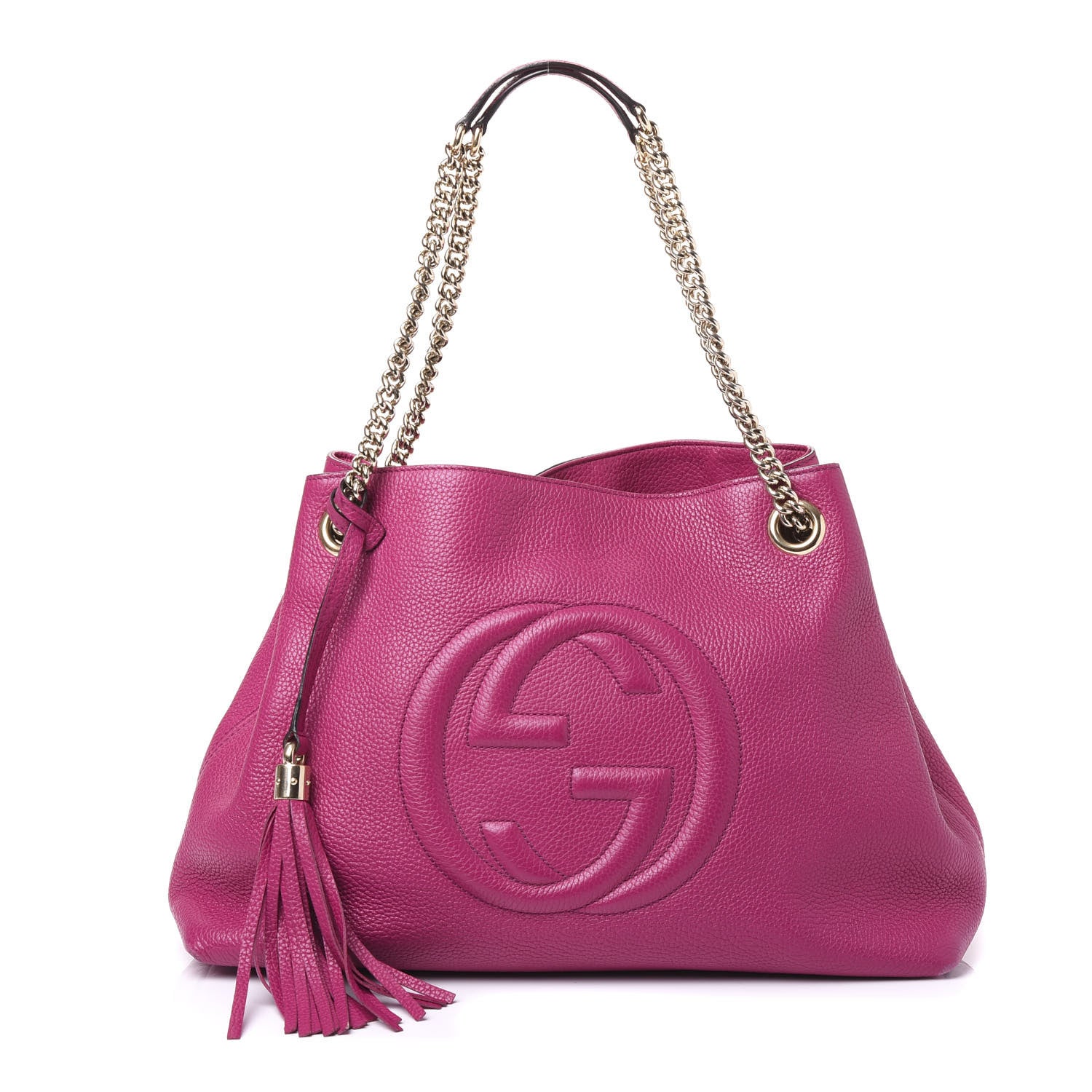 Gucci Cellarius Calfskin Medium Soho Chain Shoulder Bag Bright Bouganville 1 of 12