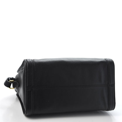 Alexander McQueen Pebbled Calfskin Small Skull Padlock Zip Around Tote Black 3 of 10