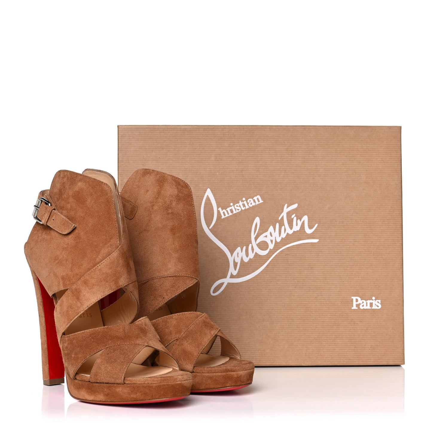 Suede Apron Lili 120 Pumps 40.5 Noisette