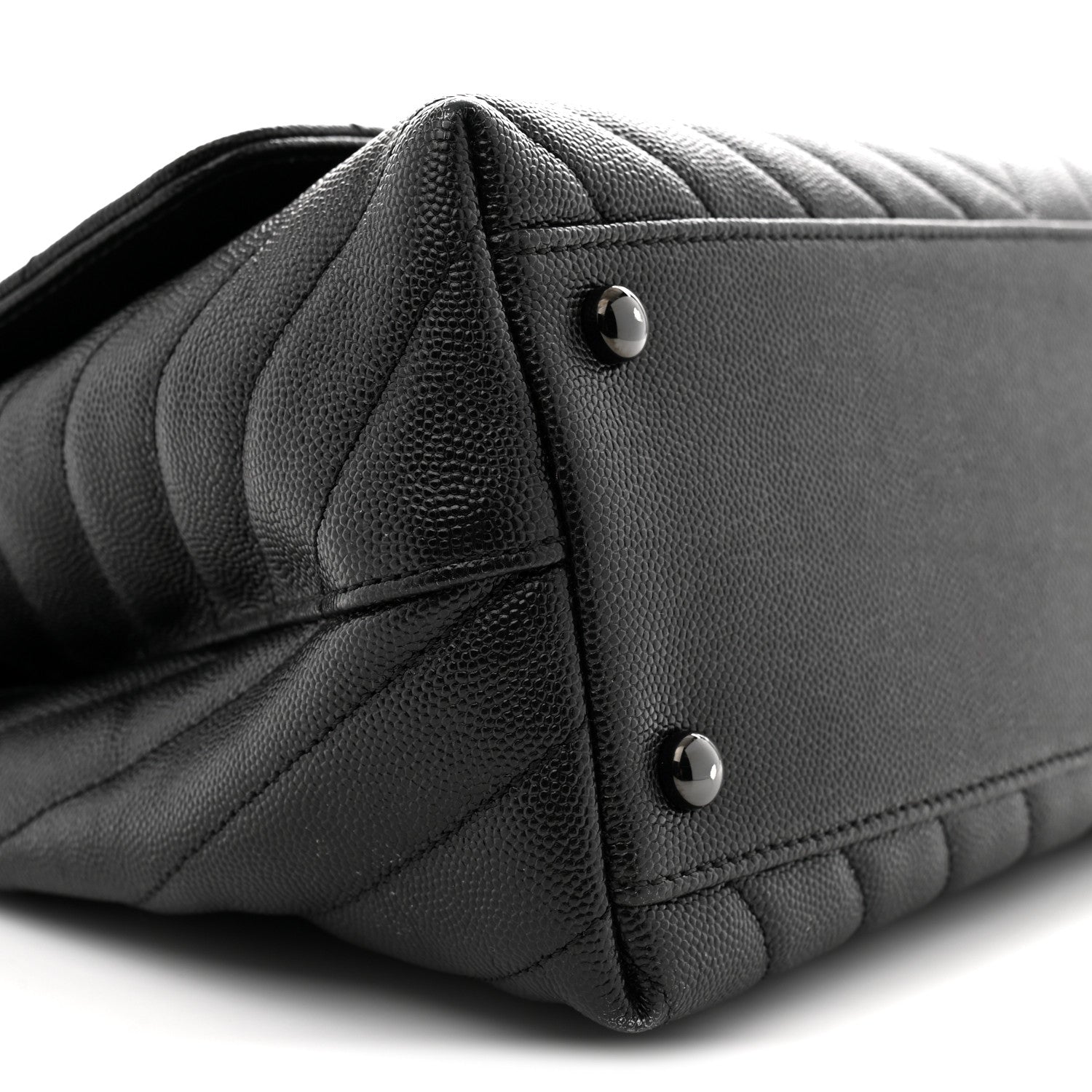 Chanel Caviar Chevron Quilted Small Coco Handle Flap So Black 9 of 11