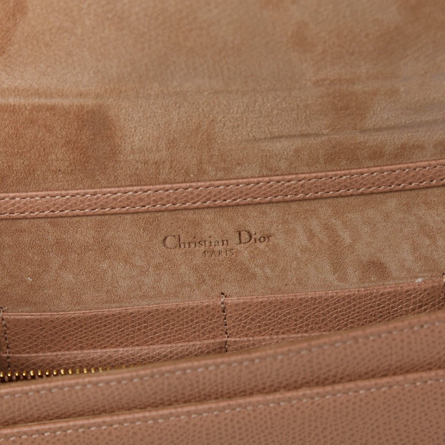 Christian Dior Grained Calfskin Diorama Wallet on Chain Pouch Nude 8 of 10