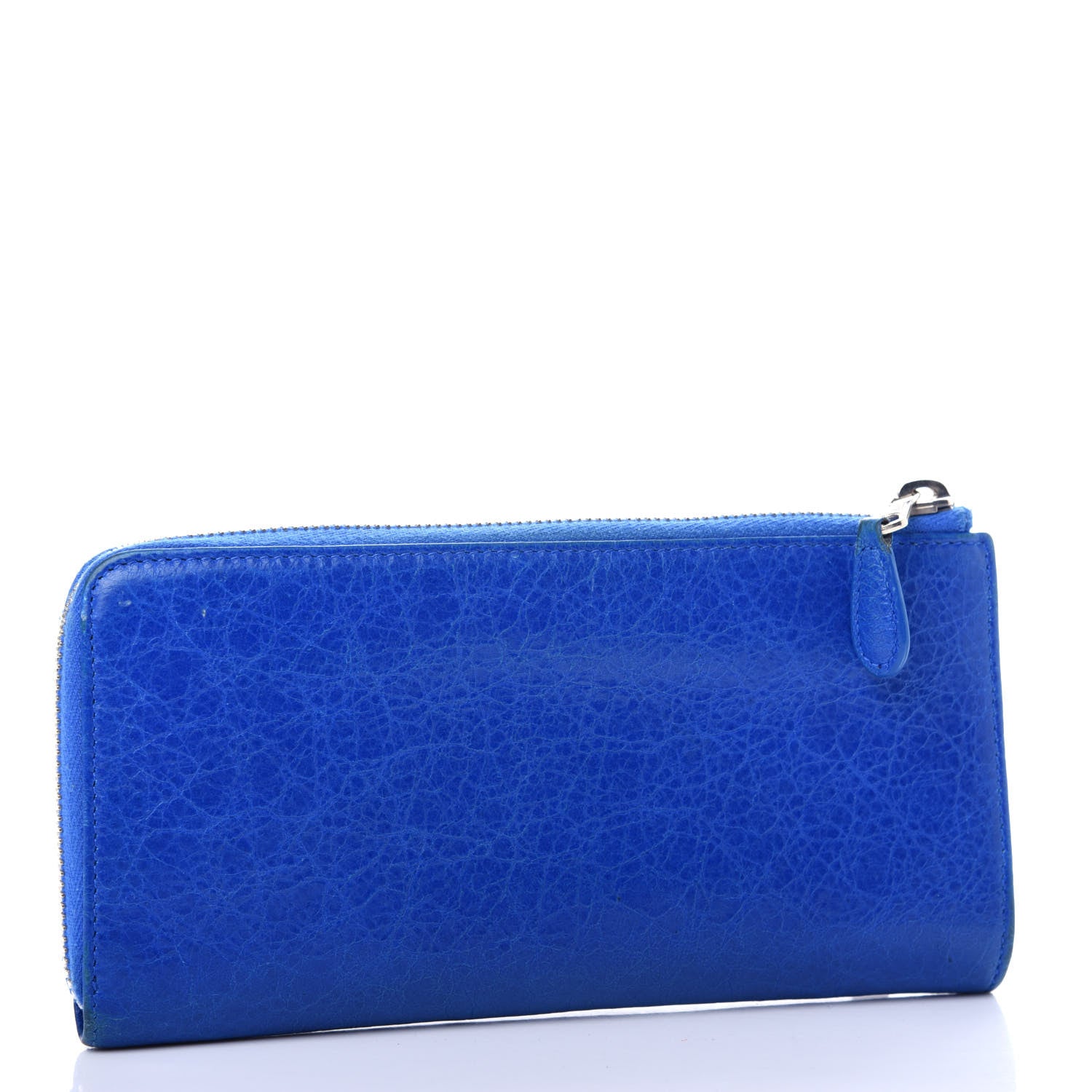 Balenciaga Agneau Giant 12 Silver Hardware Continental Zip Around Wallet Bleu Lazuli 3 of 9