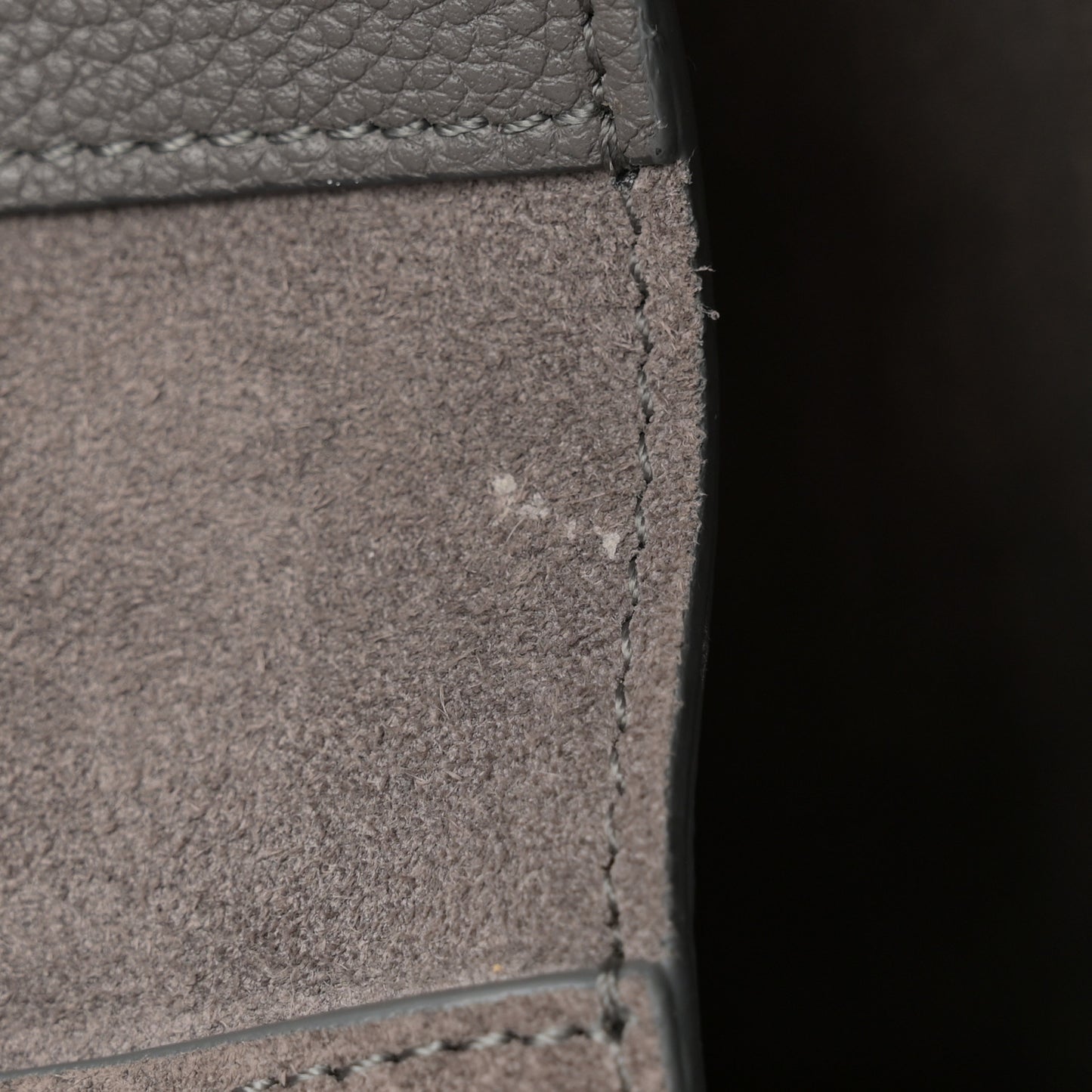 Soft Grained Calfskin Small Belt Cabas Phantom Medium Grey