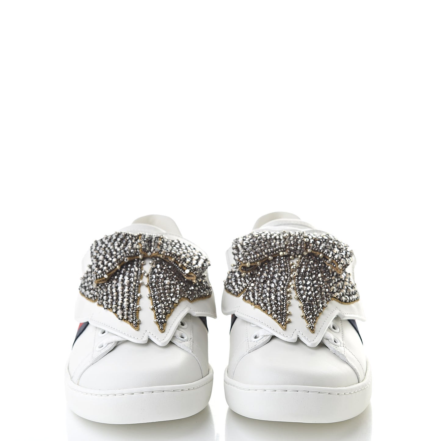 Calfskin Ayers Web Womens Ace Bow Lace Sneakers 36 White