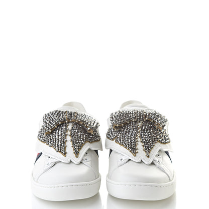 Gucci Calfskin Ayers Web Womens Ace Bow Lace Sneakers 36 White 2 of 11