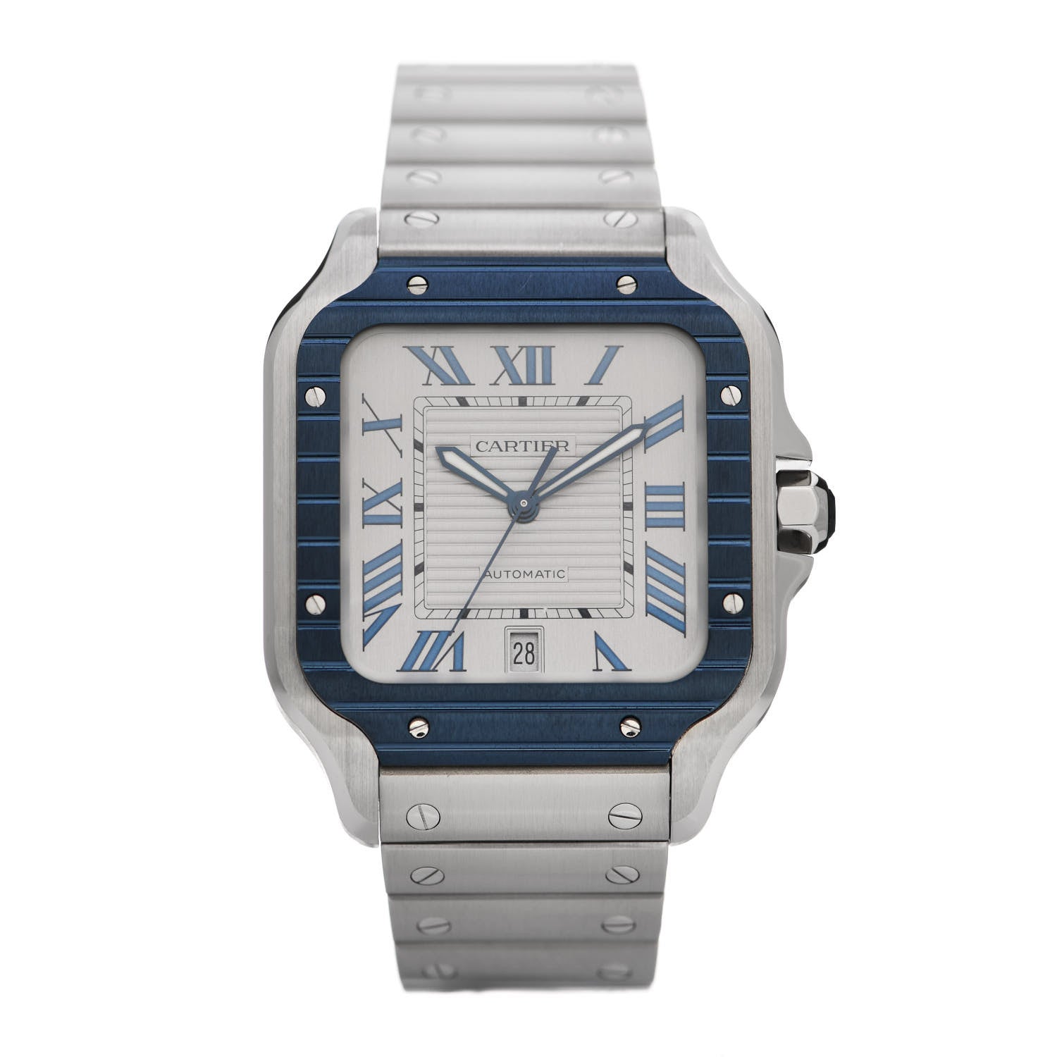 Cartier Stainless Steel 39.8mm Santos De Cartier Automatic Watch Grey 1 of 5