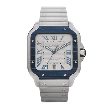 Cartier Stainless Steel 39.8mm Santos De Cartier Automatic Watch Grey 1 of 5