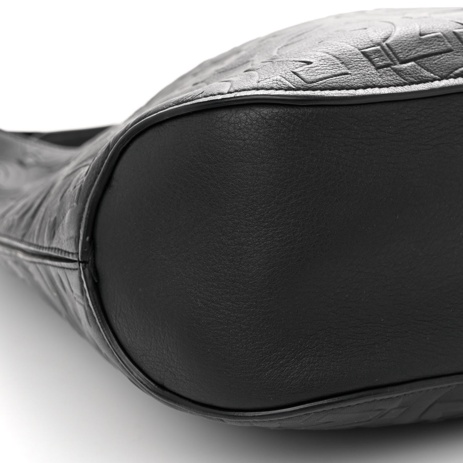 Salvatore Ferragamo Calfskin Embossed Gancini Margot Hobo Black 9 of 10