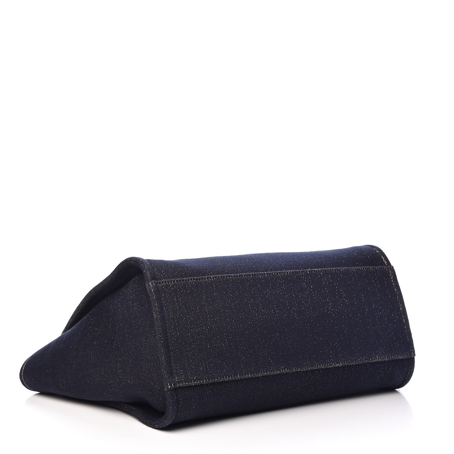 Chanel Lurex Canvas Medium Deauville Tote Navy Blue Gold 4 of 13