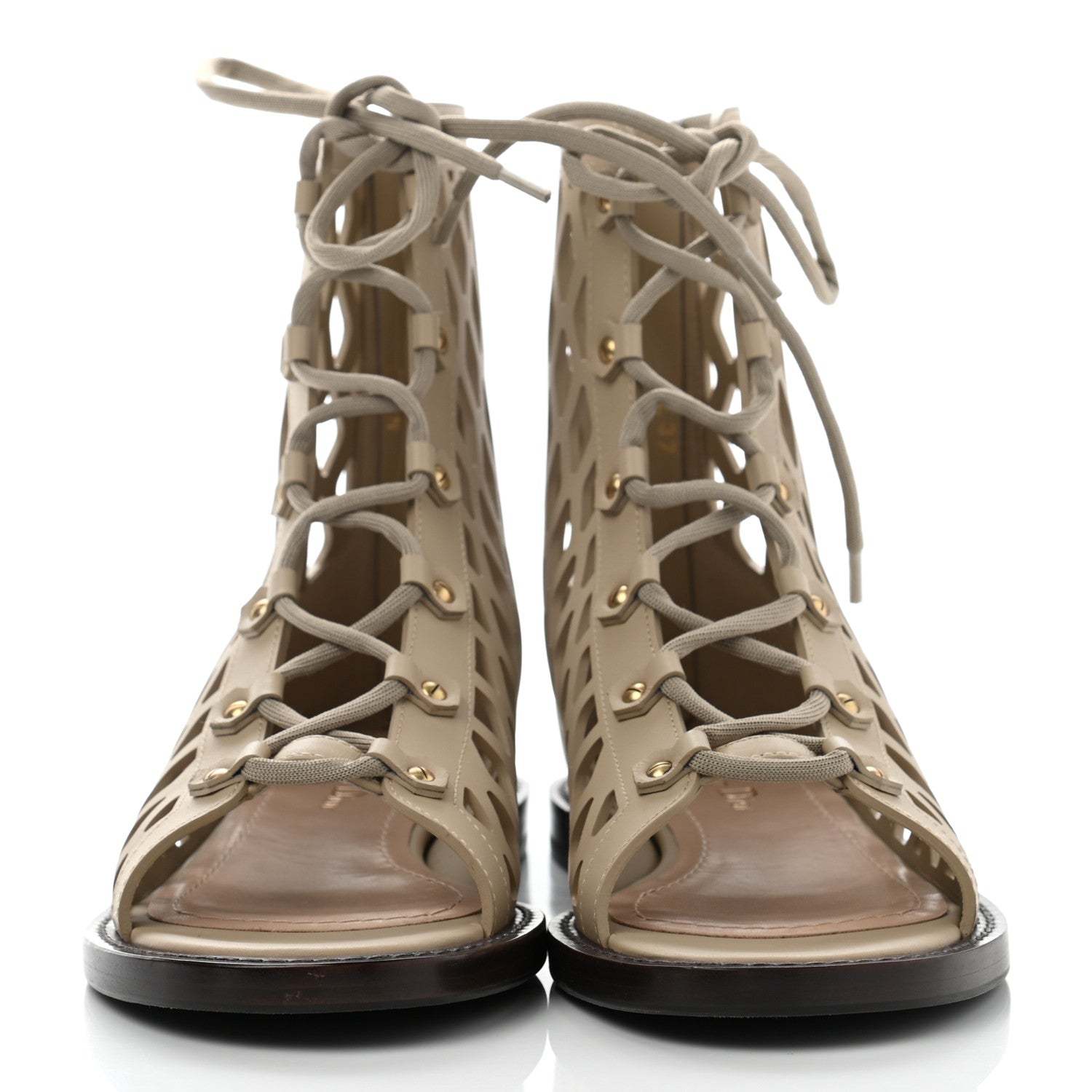 Christian Dior Calfskin D-Trap Sandals 37 Corde 2 of 8