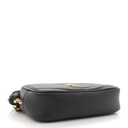 Saint Laurent Grain De Poudre Matelasse Monogram Mini Lou Camera Bag Black 4 of 11