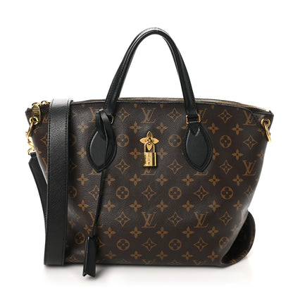Louis Vuitton Monogram Flower Zipped Tote MM Black 1 of 11