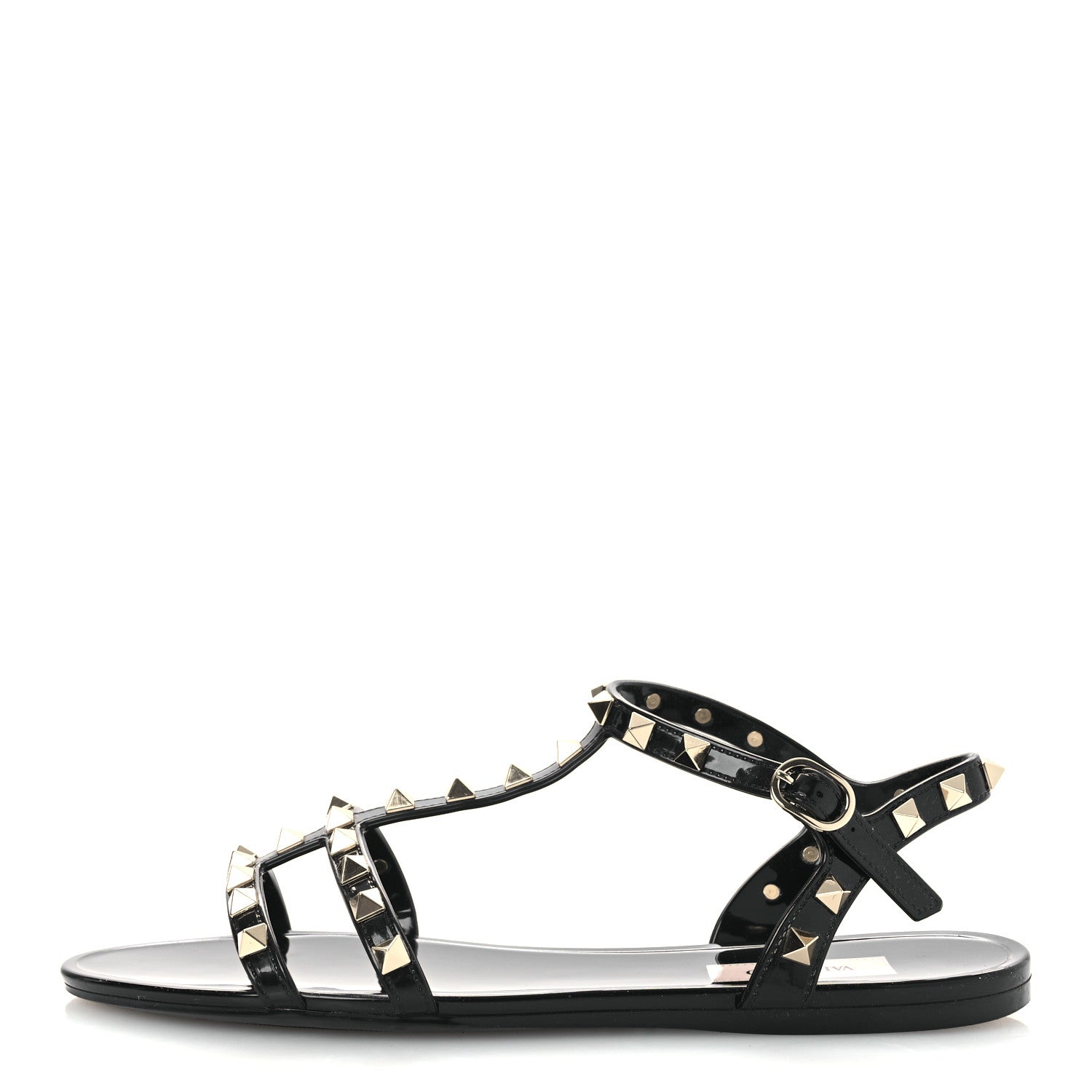 Valentino Garavani PVC Jelly Rockstud Caged Sandals 38 Black 1 of 10