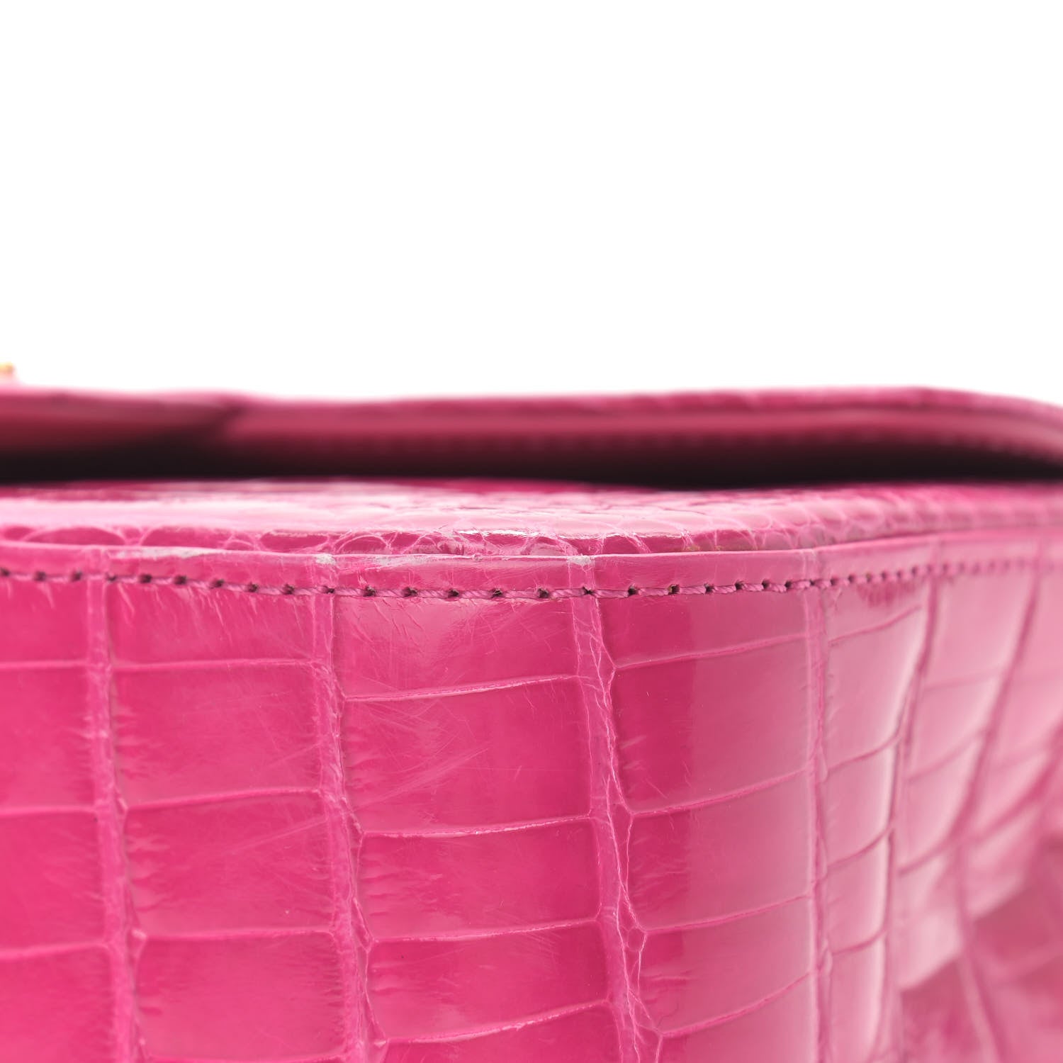 Chanel Shiny Alligator Mini Flap Pink 9 of 13