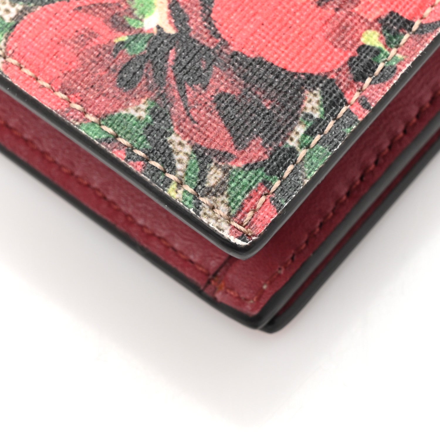 Gucci GG Supreme Monogram Blooms Chain Wallet Beige Multicolor Dry Rose 14 of 15