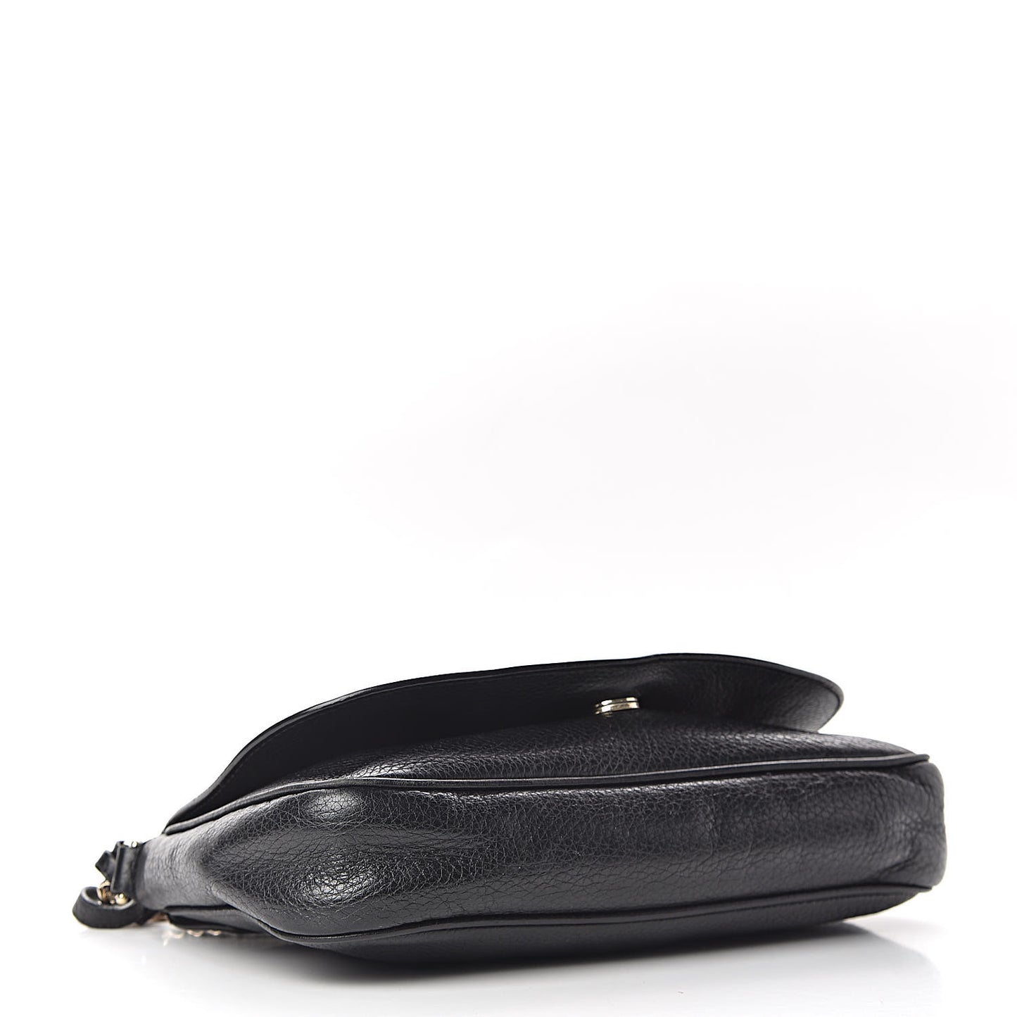 Pebbled Calfskin Medium Soho Flap Crossbody Black