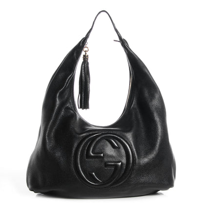 Gucci Pebbled Calfskin Large Soho Hobo Black 1 of 7